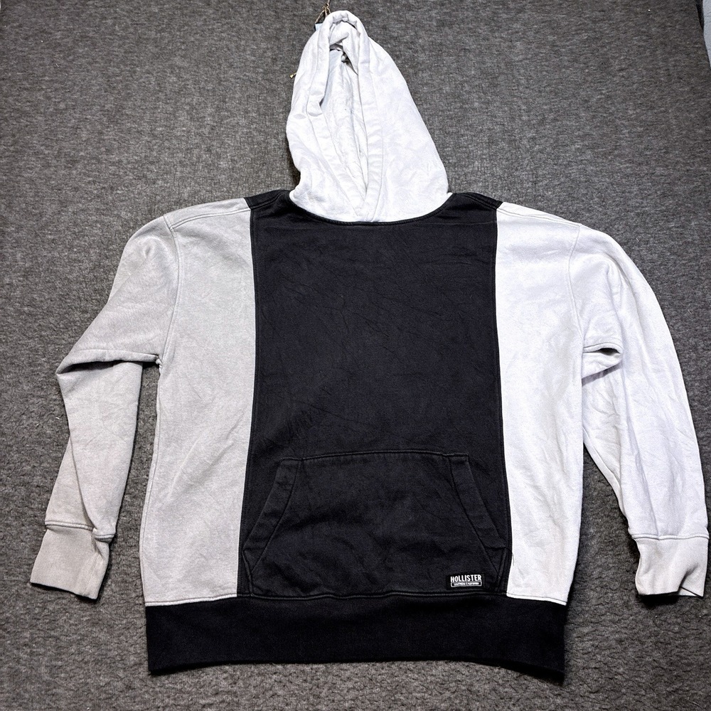Vintage Hollister Hoodie Sweatshirt Size M Colorblock Y2K Style 2000's Y2k Gray
